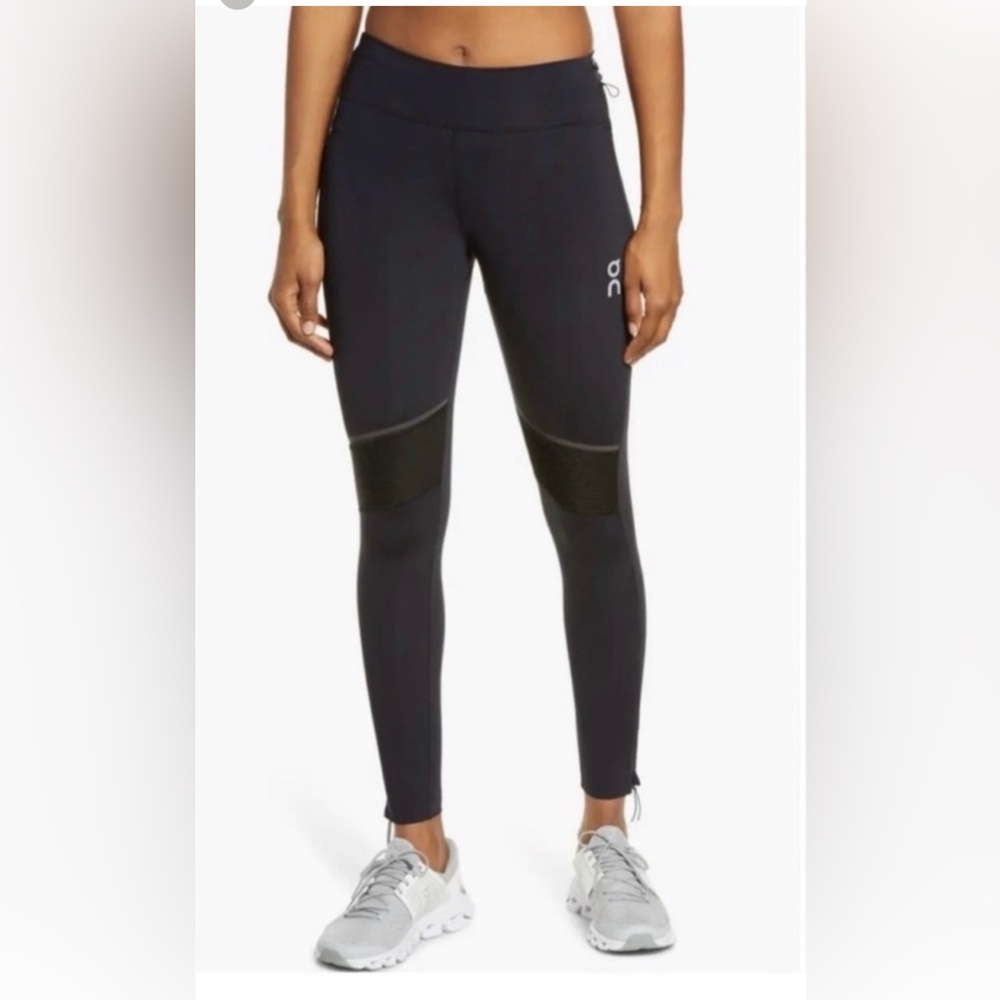 On Running On Cloud Black white Tights Leggings Lumos S full length